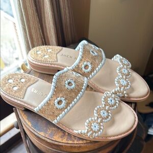 Jack Rogers Women's Tan and Blue Sandals